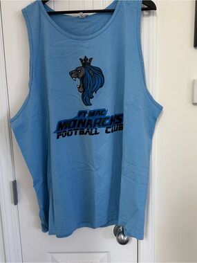 Monarchs Football Club Light Blue Tank Top with Lion Graphic